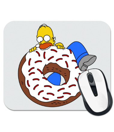 Коврик для мыши Гомер ест пончик
