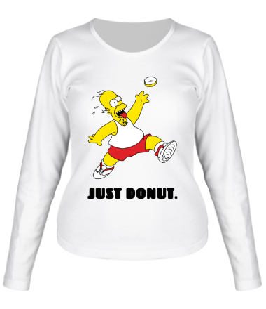 Женская футболка длинный рукав Гомер Симпсон - Только пончик