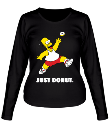 Женская футболка длинный рукав Гомер Симпсон - Только пончик