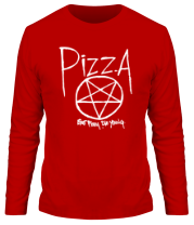 Мужская футболка длинный рукав Eat pizza, die young! фото