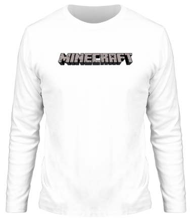 Мужская футболка длинный рукав Minecraft Logo!