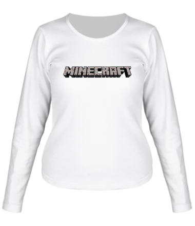 Женская футболка длинный рукав Minecraft Logo!