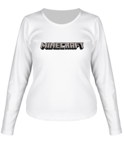 Женская футболка длинный рукав Minecraft Logo! фото