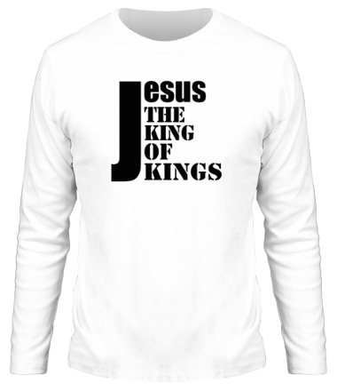 Мужская футболка длинный рукав Jesus the king of kings
