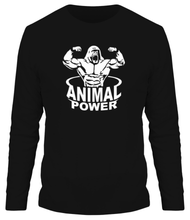 Мужская футболка длинный рукав Animal power