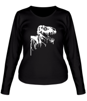 Женская футболка длинный рукав Скелет динозавра фото