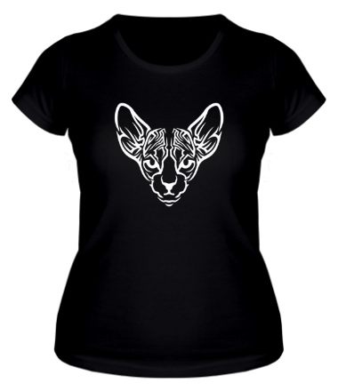 Женская футболка Узор кот сфинкс (the Sphynx cat pattern)