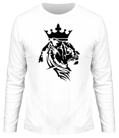 Мужская футболка длинный рукав Tiger crown pattern