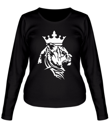 Женская футболка длинный рукав Tiger crown pattern