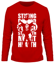 Мужская футболка длинный рукав Strong health (Сила и здоровье) фото