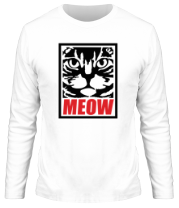 Мужская футболка длинный рукав Meow (мяу) фото