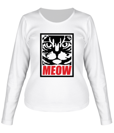 Женская футболка длинный рукав Meow (мяу)