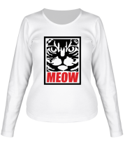 Женская футболка длинный рукав Meow (мяу) фото