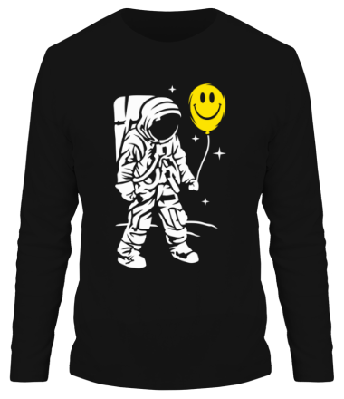 Мужская футболка длинный рукав Космонавт с шариком
