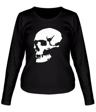 Женская футболка длинный рукав Череп (skull)