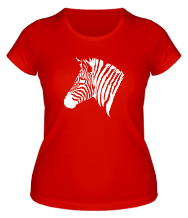 Женская футболка Рисунок голова зебры