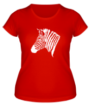Женская футболка Рисунок голова зебры фото