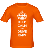 Мужская футболка Keep calm and drive BMW фото