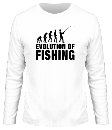 Мужская футболка длинный рукав Эволюция рыбалки
