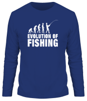 Мужская футболка длинный рукав Эволюция рыбалки фото
