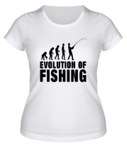 Женская футболка Эволюция рыбалки фото