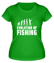 Женская футболка Эволюция рыбалки