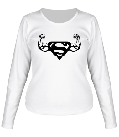 Женская футболка длинный рукав Super bodybuilder