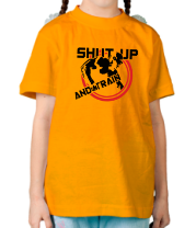 Детская футболка Shut up and train фото