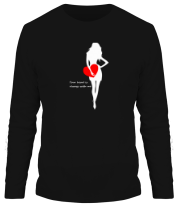 Мужская футболка длинный рукав Девушка с сердцем фото