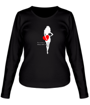 Женская футболка длинный рукав Девушка с сердцем фото
