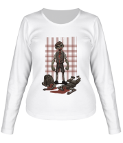 Женская футболка длинный рукав Zombie(зомби) ребенок, кто на новенького? подходи. фото