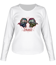 Женская футболка длинный рукав Zombie(зомби) черепа фото