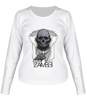 Женская футболка длинный рукав Zombie(зомби) человек в костюме фото