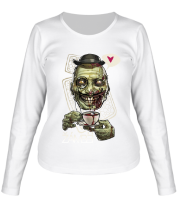 Женская футболка длинный рукав Zombie(зомби) завтрак  фото
