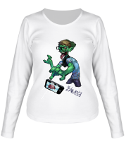 Женская футболка длинный рукав Zombie(зомби) телефон фото