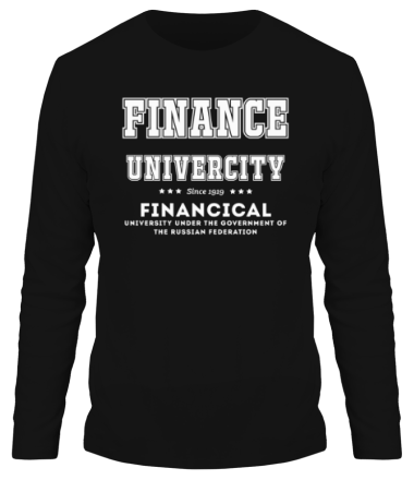Мужская футболка длинный рукав ФУ - Финансовый университет (латиница)