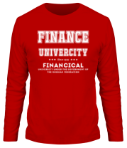 Мужская футболка длинный рукав ФУ - Финансовый университет (латиница) фото