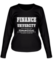 Женская футболка длинный рукав ФУ - Финансовый университет (латиница) фото