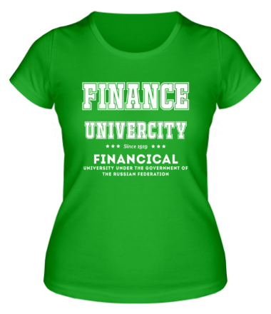 Женская футболка ФУ - Финансовый университет (латиница)