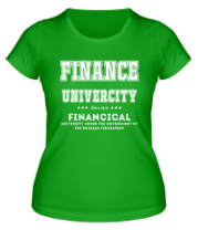 Женская футболка ФУ - Финансовый университет (латиница) фото