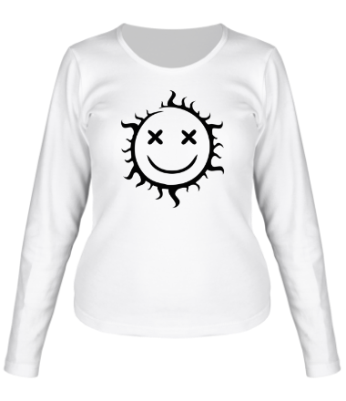 Женская футболка длинный рукав Позитивное солнце