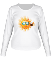 Женская футболка длинный рукав Веселое солнце фото