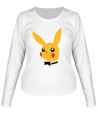 Женская футболка длинный рукав Pikachu Playboy