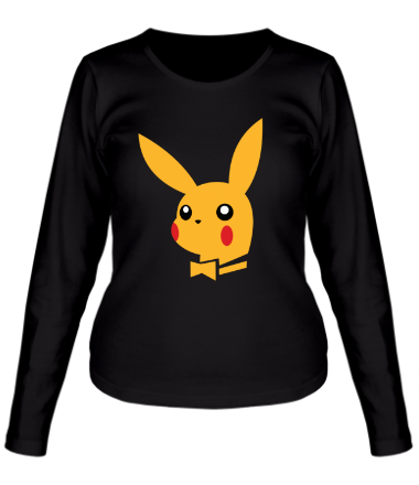 Женская футболка длинный рукав Pikachu Playboy