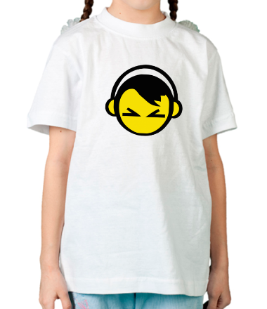Детская футболка Смайл - парень в наушниках