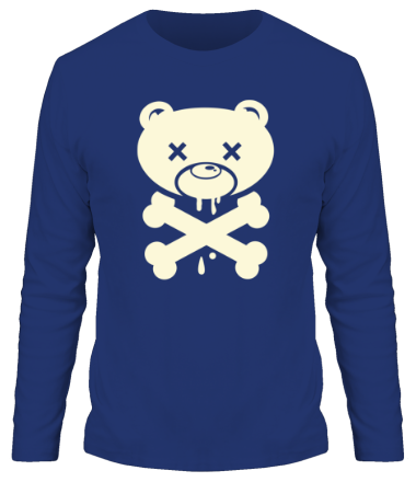 Мужская футболка длинный рукав Медведь и кости 