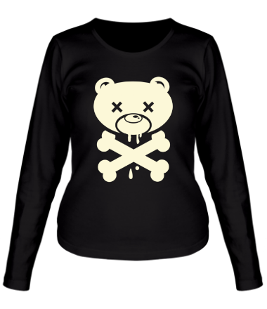 Женская футболка длинный рукав Медведь и кости 