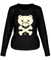 Женская футболка длинный рукав Медведь и кости  фото