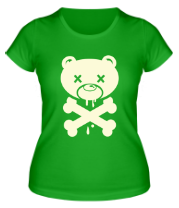 Женская футболка Медведь и кости  фото