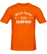 Мужская футболка Work Sucks GO SURFING фото